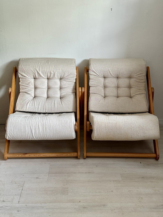 Image 1 of Set of 'Kon Tiki' armchairs Gillis Lundgren Ikea 1970s