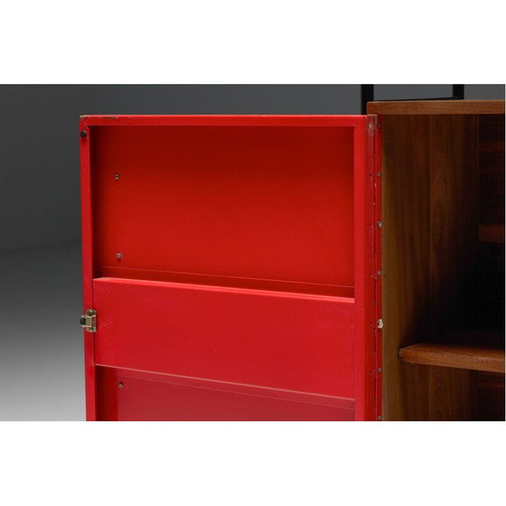 Image 1 of Vintage red metal cabinet by Willy Van der Meeren, 1950