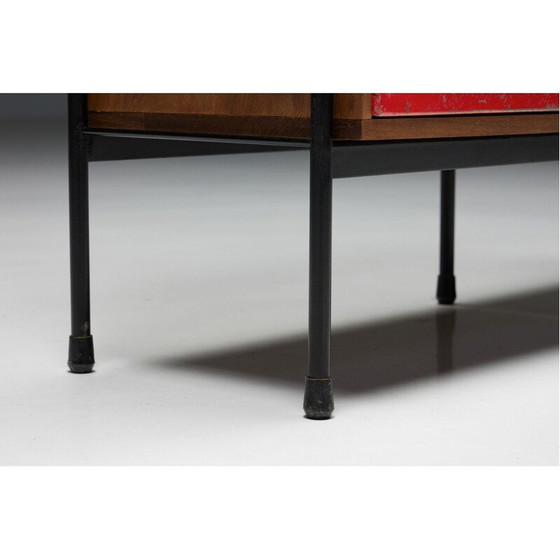 Image 1 of Vintage red metal cabinet by Willy Van der Meeren, 1950