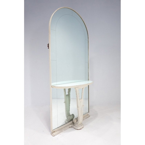 Image 1 of Vintage console mirror in wood and glass, Italy 1940s