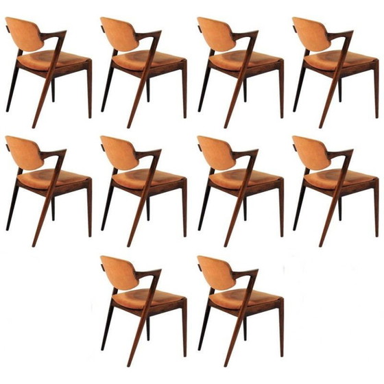 Image 1 of Set of 12 vintage rosewood dining chairs by Kai Kristiansen for Schous Møbelfabrik, 1960s