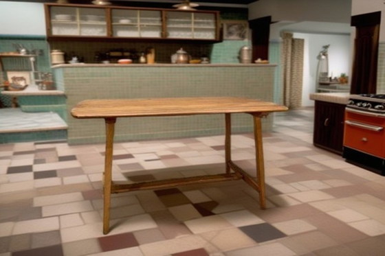 Image 1 of Vintage Ercol Plank Top Dining Table Model Cc 41 By Lucian Ercolani