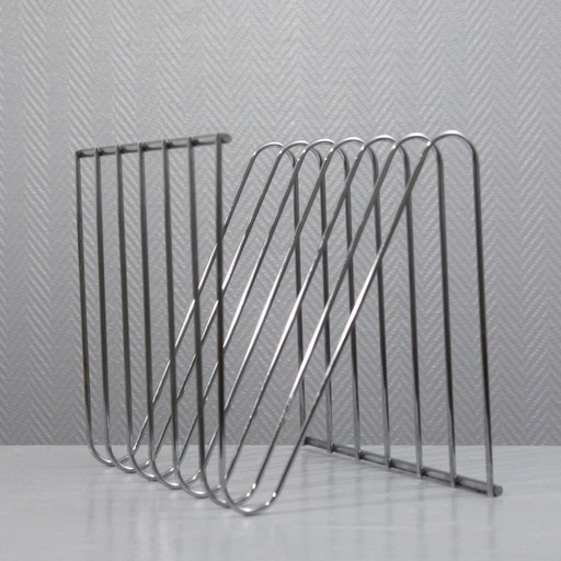 Porte Revues Z Vintage Acier Chromé Design François Arnal Atelier A 1970S