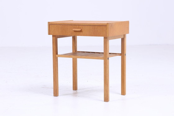 Image 1 of Scandinavian oak side table | Mid - Century coffee table | Telephone table 60s