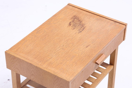 Image 1 of Scandinavian oak side table | Mid - Century coffee table | Telephone table 60s