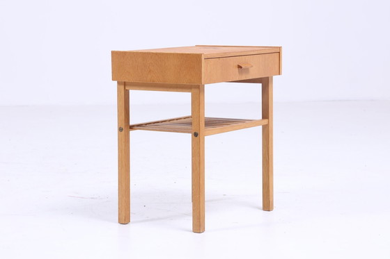 Image 1 of Scandinavian oak side table | Mid - Century coffee table | Telephone table 60s