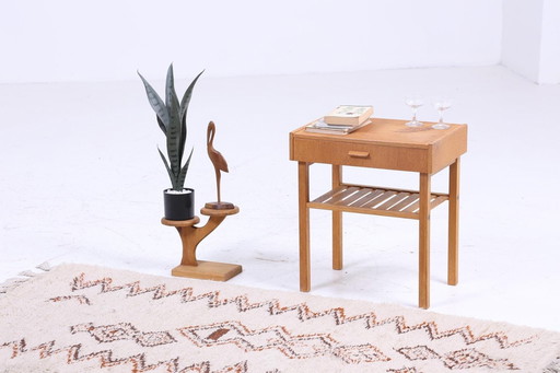 Scandinavian oak side table | Mid - Century coffee table | Telephone table 60s