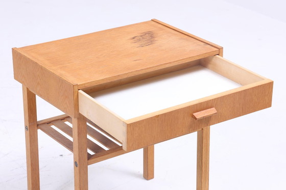 Image 1 of Scandinavian oak side table | Mid - Century coffee table | Telephone table 60s