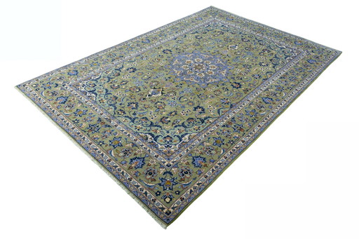 Hand-knotted Nadjafabad oriental rug pistachio green - 331 X 220 Cm