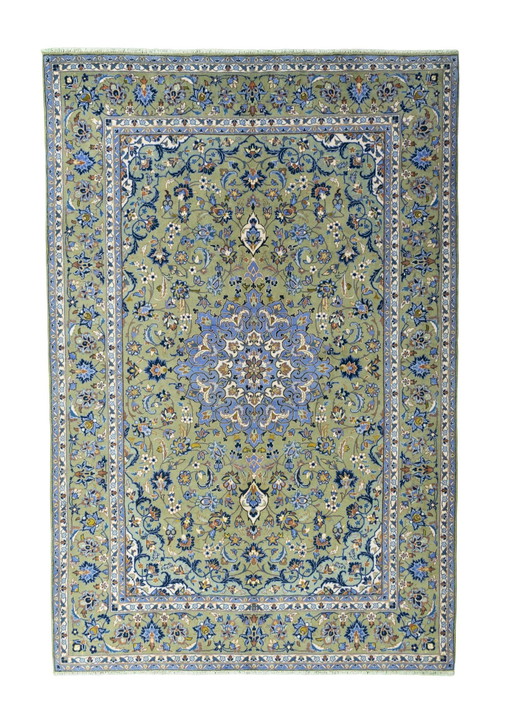 Hand-knotted Nadjafabad oriental rug pistachio green - 331 X 220 Cm