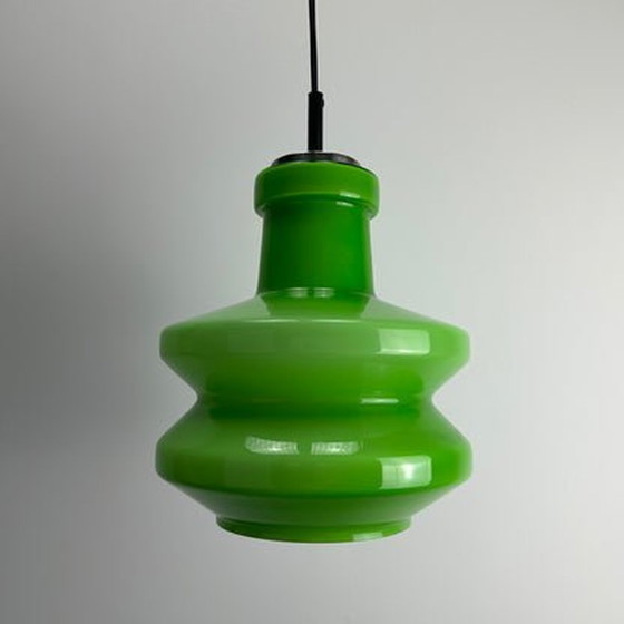 Image 1 of Lampada a sospensione Peill And Putzler – Raro vetro verde – 1960