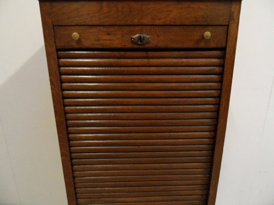 Image 1 of Oak Shutter Cabinet With Drawers