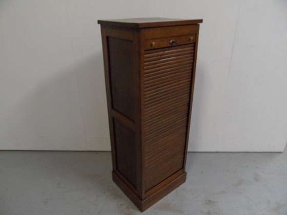 Image 1 of Oak Shutter Cabinet With Drawers