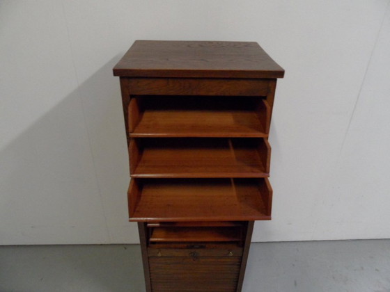 Image 1 of Oak Shutter Cabinet With Drawers