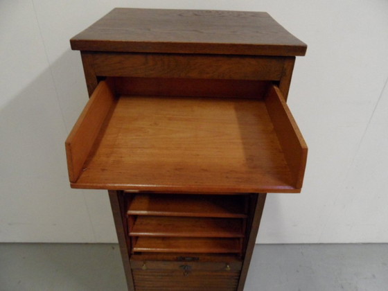 Image 1 of Oak Shutter Cabinet With Drawers