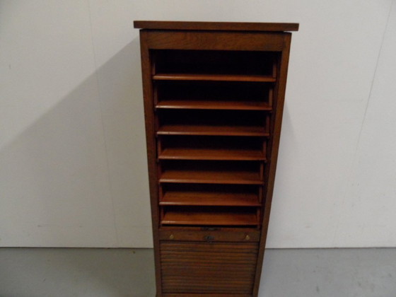 Image 1 of Oak Shutter Cabinet With Drawers