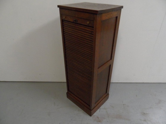 Image 1 of Oak Shutter Cabinet With Drawers