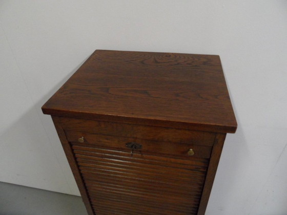 Image 1 of Oak Shutter Cabinet With Drawers