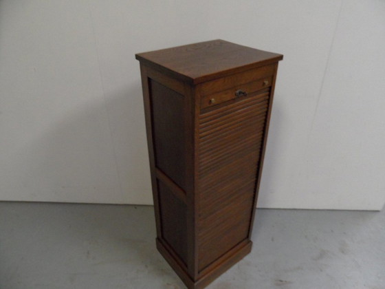 Image 1 of Oak Shutter Cabinet With Drawers