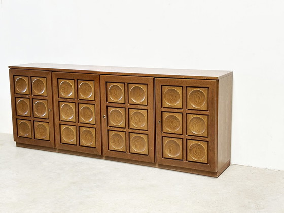 Image 1 of Graphical brutalist sideboard by Gerard Bartels