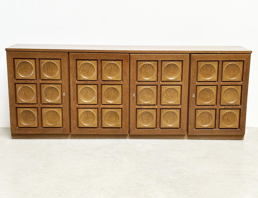 Graphical brutalist sideboard by Gerard Bartels