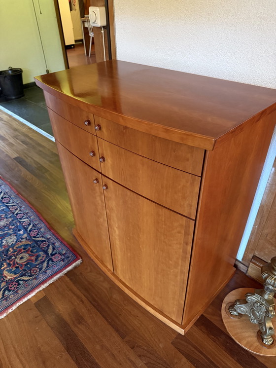 Image 1 of Skovby Set In Cherry Wood. Extendable Table, Chairs And Cupboard.