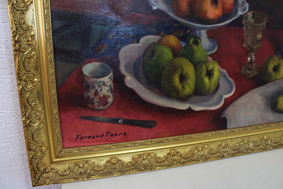 Image 1 of Nature morte à l'huile sur toile de Fernand Fabre