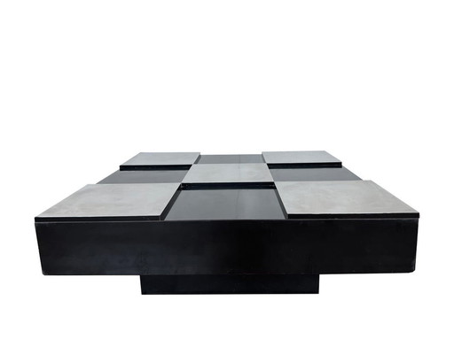 Mesa de centro Damier vintage - Mario Sabot - Era espacial - 1970