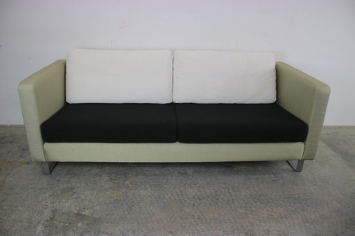 Cor Conseta couch three-seater ribbed fabric sofa black white green