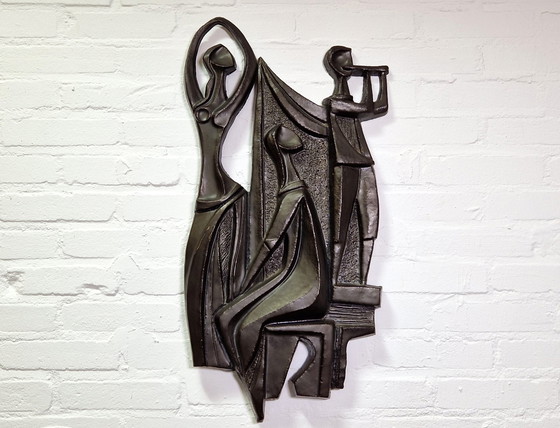 Image 1 of Sculpture murale en céramique Paul Vermeire, années 1960