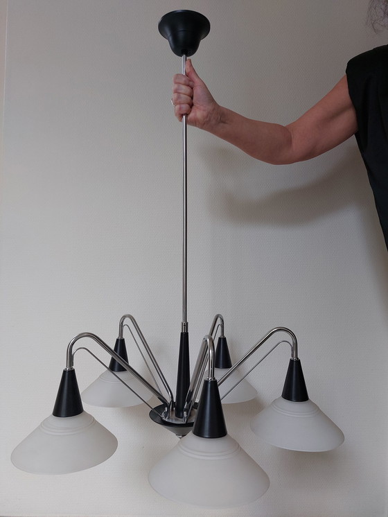 Image 1 of Lampada a sospensione massiccia vintage in stile spaziale