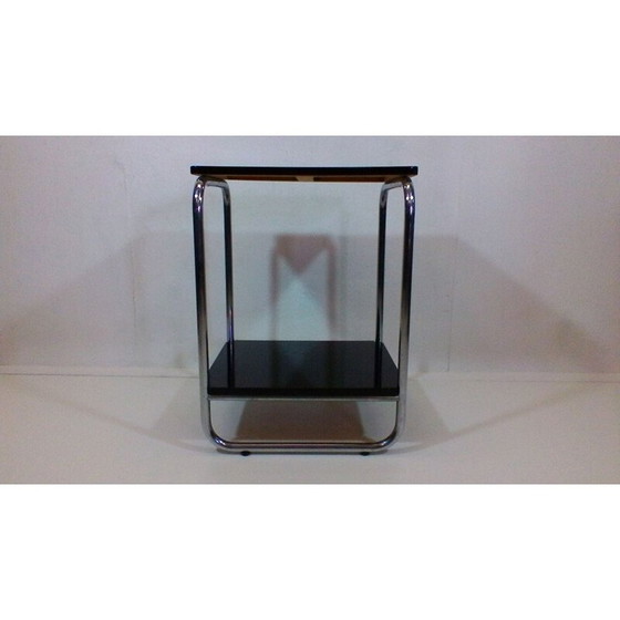 Image 1 of Vintage steel and wood coffee table by Jindřich Halabala for Bystřice pod Hostynem, Czechoslovakia