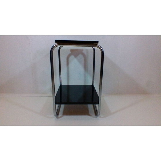 Image 1 of Vintage steel and wood coffee table by Jindřich Halabala for Bystřice pod Hostynem, Czechoslovakia