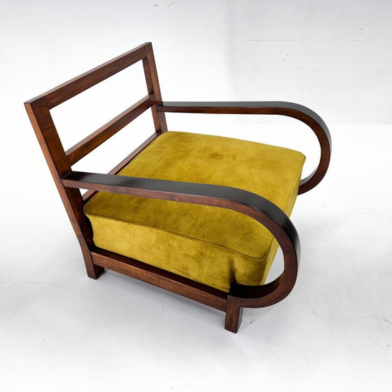Image 1 of Pair of vintage Art Deco armchairs in beech wood, 1930
