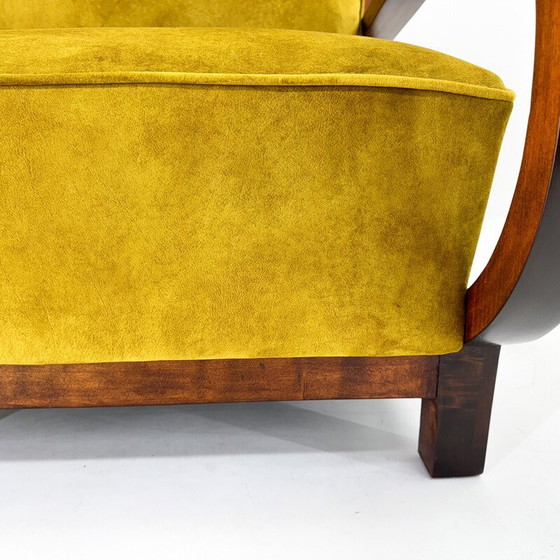 Image 1 of Pair of vintage Art Deco armchairs in beech wood, 1930