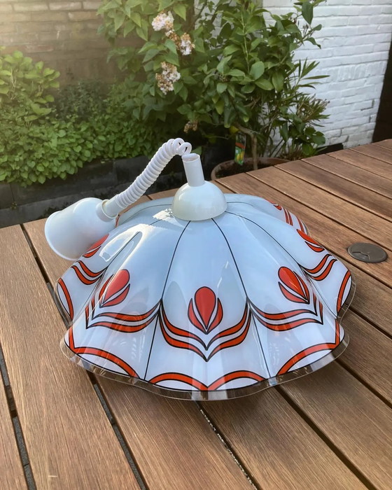 Image 1 of Lampe suspendue en verre vintage