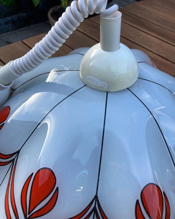 Image 1 of Lampe suspendue en verre vintage