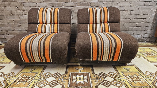 Pair De Chauffeuses 1970 Vintage