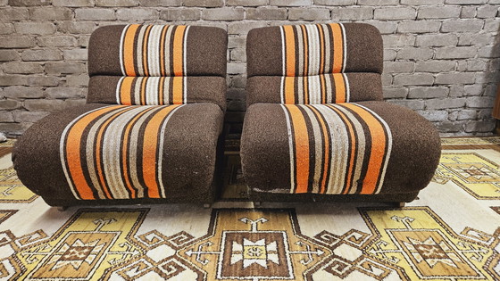 Image 1 of Pair De Chauffeuses 1970 Vintage