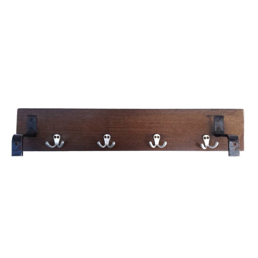 Mid-Century Wood Wall Coat Rack