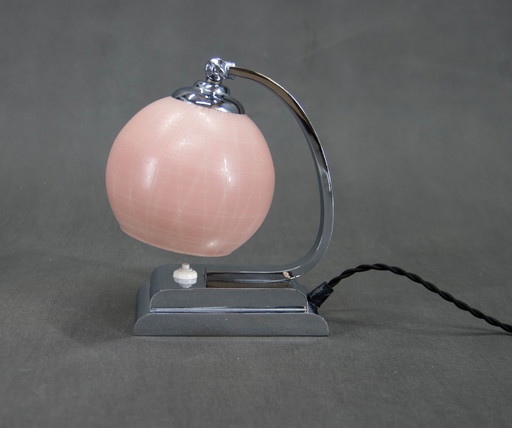 Table Or Bedside Pink Lamp, 1930S