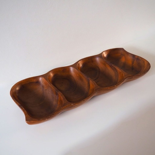 1960S Wooden Serving Dish 