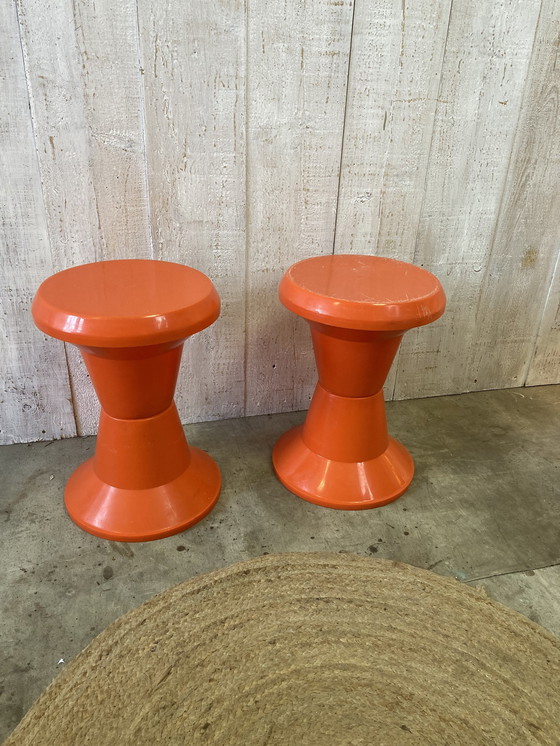 Image 1 of Pair Of Tamtam Stools 1970