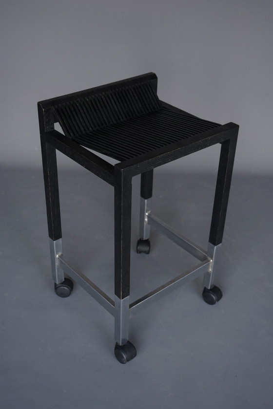 Image 1 of Drawing stool with slats by Ruud Jan Kokke, 1970S