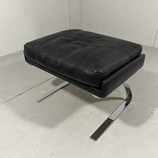 Cor Swing Footstool Hocker Black Leather Adolf Reinhold