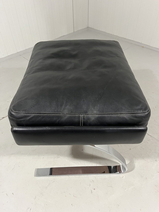 Image 1 of Cor Swing Footstool Hocker Black Leather Adolf Reinhold