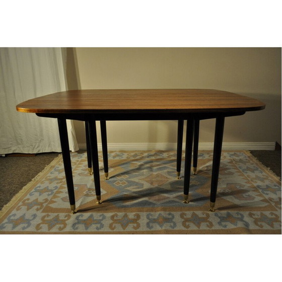 Image 1 of Vintage Drop Leaf Dining Table with eight legs 1960s