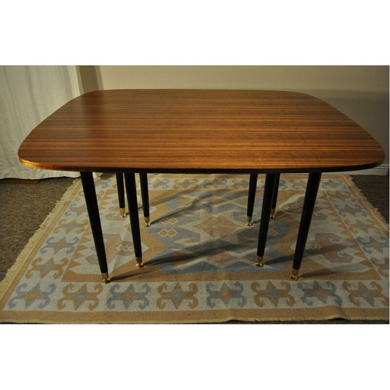 Image 1 of Vintage Drop Leaf Dining Table with eight legs 1960s