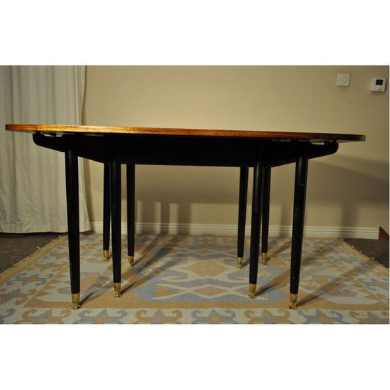 Image 1 of Vintage Drop Leaf Dining Table with eight legs 1960s