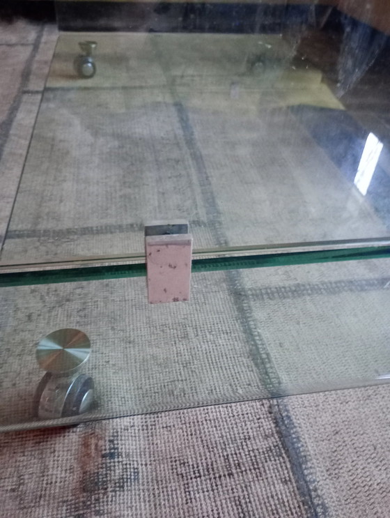 Image 1 of Divisible Glass Coffee Table On Wheels